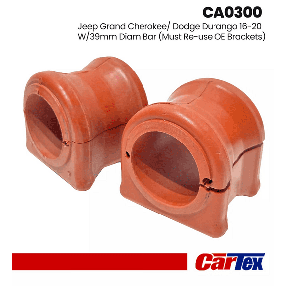 Pair Front Stabilizer Bar Bushing Kit (39mm Bar) Fits Jeep Grand Cherokee 16-21