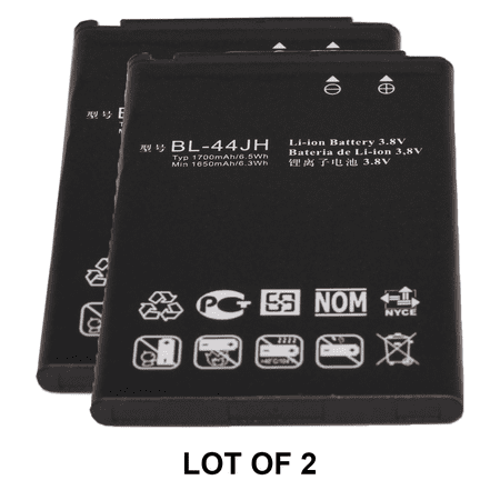Lg Motion 4g Battery World Star™ Standard Replacement 2x Battery BL-44JH EAC61839001 1700mAh for LG Motion 4G MS770 / Optimus L7 P700 / P750 / Splendor / Venice in Non-Retail Pack with 2-Year Limited Warranty ()