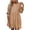 Beige, variant on Womens Plus Size Empire Waist 3/4 Sleeve Crew Neck Flowy Babydoll Mini Dress Hot Pink S