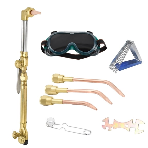 iMeshbean Portable Oxy Acetylene Gas Cutting Torch & Welding Set Kit w/Welding Goggles