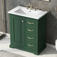 thumbnail image 4 of Harper & Bright Designs 30" Bathroom Vanity with Sink Set, Bathroom Combo Cabinet Undermount Sink with 3 Storage Drawers and Door, Green, 4 of 17