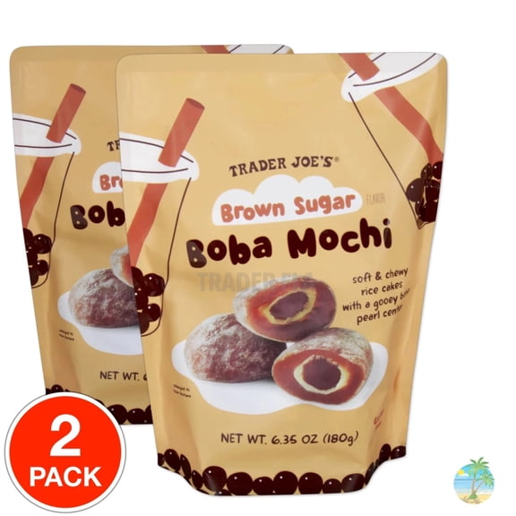 Trader Joe’s Brown Sugar Flavor Boba Mochi 6.35oz (180g) – Pack of 2