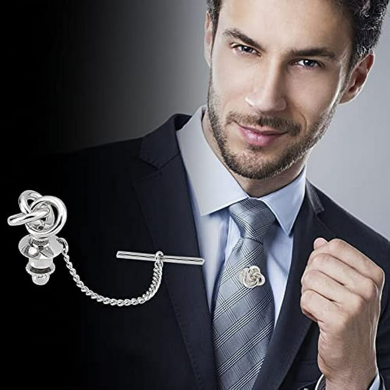 To Wear Tie Tie Tack Pin With Chain Pcs Men's Tie Tack With Chain
