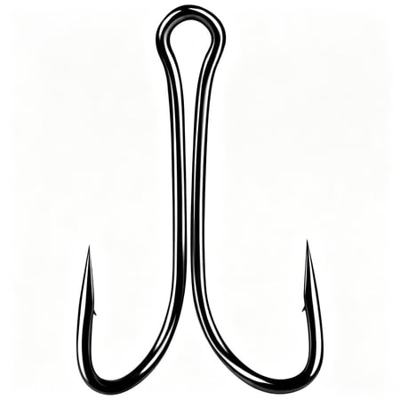 Classic Double Frog Hooks 50 Pack High Carbon Steel Black Fishing Hooks Offset Wide Gap Saltwater Freshwater Boxed Set