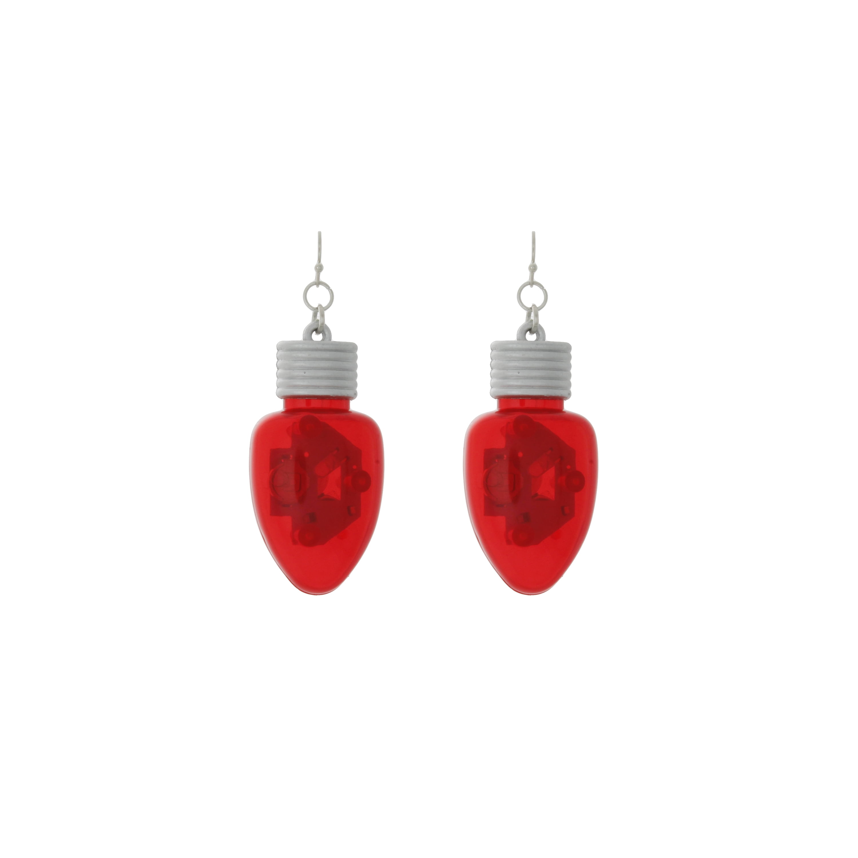 light up christmas bulb earrings