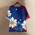 thumbnail image 4 of Women's 250th Anniversary USA Shirt Mid Sleeve Independence Day Top 4th of July Shirts America 250 Merchandise Loose Star Print Tee, 4 of 5