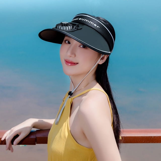 Sombrero de Verano Transpirable con Visera, Protector Solar, para Pescar, con Visera y Carga Usb