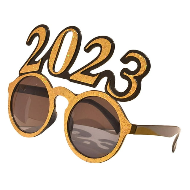 Marco de gafas 2023, recuerdos de fiesta de Nochevieja, decoraciones para fotos, fotos de Año Nuevo Dorado