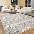 thumbnail image 2 of HOMERRY Area Rugs 8' x 10' Area Rug for Living Room Modern Geometric Washable Bedroom Non-Slip Carpet for Home Decor, Brown, 2 of 6
