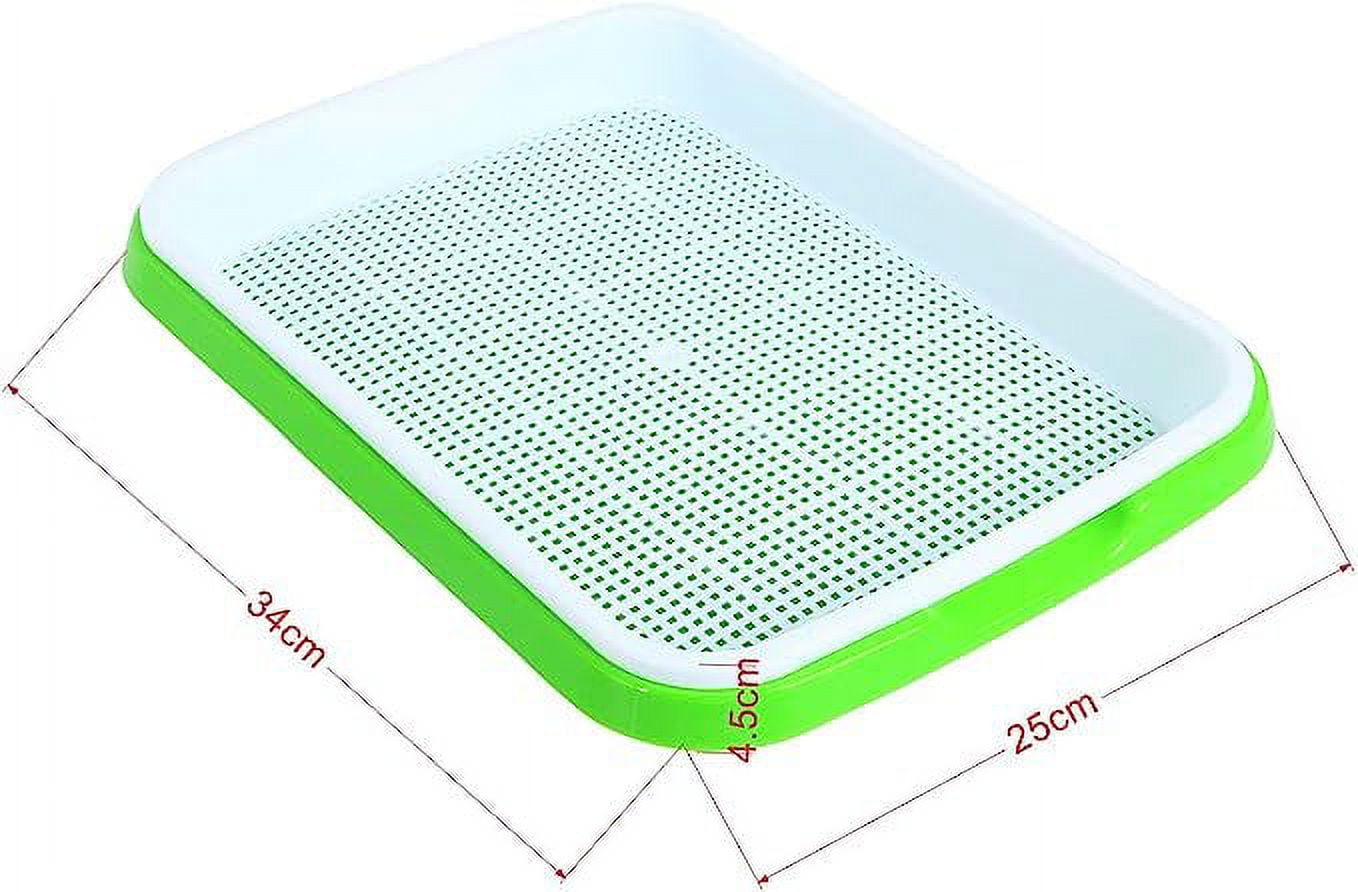 Tutuviw Set of 5 Garden Seed Sprouter Tray BPA Free PP Soil-Free Big Capacity Healthy Wheatgrass Grower with Lid Sprouting 13x9.5x1.8inches