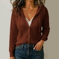 thumbnail image 2 of Axdhxbd Hollow Out Hooded Cardigan Sweater for Women Button Up Open Front Sweaters Loose Fit Lightweight Long Sleeve Crochet Sweaters 2XL, 2 of 7