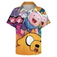 thumbnail image 5 of Adventure Time Casual Short Sleeve Shirt Lapel Collar Shirt Summer Beach Shirt 7XL, 5 of 8