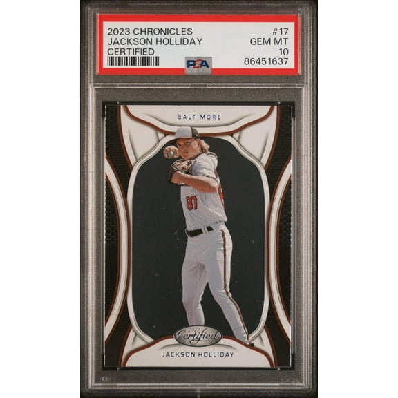 Graded 2023 Panini Chronicles Jackson Holliday #17 Certified Rookie RC Baseball Card PSA 10 Gem Mint
