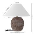 thumbnail image 5 of JONATHAN Y Effie 18.25" Minimalist Scandinavian Ceramic/Iron Hobnail LED Table Lamp, Matte Taupe (Set of 2), JYL5601C-SET2, 5 of 7