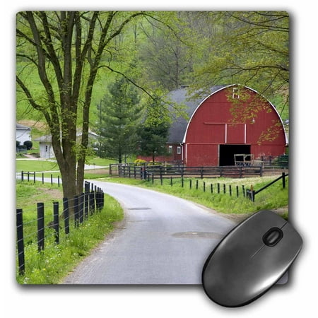 3dRose Red barn and farm house near Berlin, Ohio - US36 DFR0019 - David R. Frazier, Mouse Pad, 8 by 8 inches