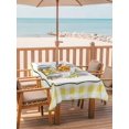 thumbnail image 2 of Outdoor Tablecloth with Umbrella Hole for Patio/Picnic/Party/Camping, Summer Lemon Waterproof Table Cloth Rectangle Table Cover Washable, Yellow Truck Fruits Plants Country Plaid (60"x 84"), 2 of 8