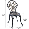 thumbnail image 3 of CG 3 Piece Bistro Set, Outdoor Patio Set, Anti-Rust Cast Aluminum Bistro Table Set for Park Yard Front Porch Furniture, Tulip, Antique Copper, 3 of 12