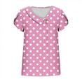 thumbnail image 7 of Uaswgudfs ​Elegant Polka Dot Women's Blouses for Summer​ - V-Neck Short Sleeve with Button Accents & Lightweight Fabric, 7 of 7