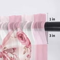 thumbnail image 5 of Pink Floral Print Valance Curtains for Kitchen/Living Room/Bathroom/Bedroom Window, Rod Pocket Small Topper Half Short Window Curtains Voile Sheer Scarf, Checkered Bow Rose Flower Gingham 54"x18", 5 of 8