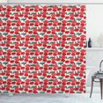 thumbnail image 1 of Ambesonne Poppy Flower Shower Curtain, Blossoming of Spring, 69"Wx70"L, Coral Vermilion Green, 1 of 3