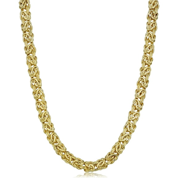 KoolJewelry 10k Yellow Gold Byzantine Necklace (6mm, 18 inch)