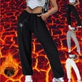 thumbnail image 4 of Odeerbi Women's Fleece Lined Pants Warm Sherpa Lined Sweatpants Jogger 2025 Casual Printed Full Length Sports Pants Black, 4 of 4