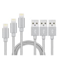 thumbnail image 4 of vAccessorize Braided Long Fast Charging Cable for iPhone (Pack of 3, 10 Feet, Gray), 4 of 5