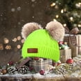 thumbnail image 6 of Kids Boys Girls Winter Beanie Hat Toddler Warm Fleece Lined Knit Thick Beanies Cap with Double Pom Pom, 6 of 6