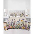 thumbnail image 3 of Spring Floral Queen Size Down Alternative Comforter, Lightweight Comforter Quilt Bedding Set with Pillow Shams Purple Flowers Summer Botanical Rustic All Seasons Bed Comforter Duvet Insert 90"x96", 3 of 7