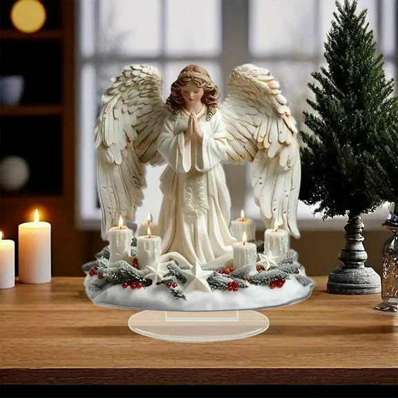 2026 New Gorgeous Angel Wings Cross Decoration for Desk and Living Room Decoration, Garden Angel Statues Easter Decoration