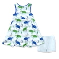 thumbnail image 2 of Millie Loves Lily Girls Blue and Green Turtle Print Dress and Short Set, Big Girls, Size 6,2-PCS, 2 of 2