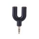 thumbnail image 1 of Adaptador de extensión de 3,5 mm 1 a 2 Divisor de audio para auriculares Negro, 1 of 5