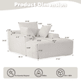 thumbnail image 2 of Leumius Oversized Chaise Lounge Indoor,Cozy Cloud Couch Modern Plush Corduroy Upholstered Sofa Bed with 3 Pillows and Wide Armrest for Living Room, No Assembly Required,White, 2 of 12