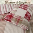 thumbnail image 4 of Cotton True Patchwork Reversible Red Tartan Plaid Timeless Quilt Bedding Set, Coverlet Bedspread, Comforter Set for Bedroom, Guest Room, Apartment, Home, Hotel, Classic Plaid, Queen -3 Piece, 4 of 5