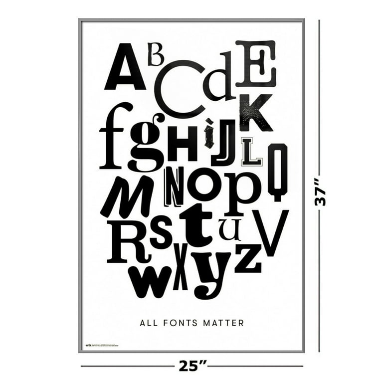 All Fonts Matter - Typography Poster (The Alphabet in 26 Fonts) (Size: 24 x 36 inch), Other