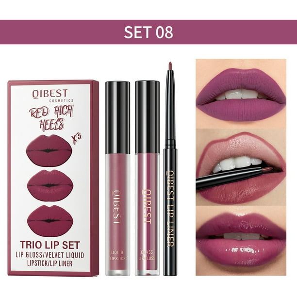 Belleza y maquillaje, lápiz labial/brillo labial, lápiz labial, brillo labial, delineador de labios, juego de brillo labial aterciopelado, kits de maquillaje de labios, pigmento aterciopelado, tinte l