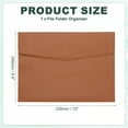 thumbnail image 2 of Uxcell PU Leather A4 File Folder, Document Holder Filing Organizer Portfolio Envelope Folder Case with Snap Closure Style 2 Brown, 2 of 6