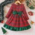 thumbnail image 2 of Splozh Robe de Noël pour Tout-Petit Bébé Fille, Nouvelle Robe à Carreaux de Noël pour Filles, Rouge, 1-2 Ans, Printemps et Automne, 2 of 6