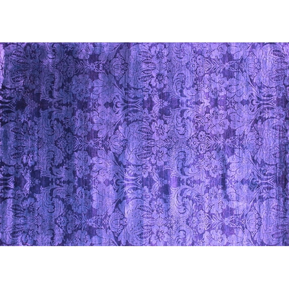 Ahgly Company Indoor Rectangle Abstract Purple Contemporary Area Rugs, 5' x 8'