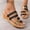 Black, variant on Women's Flat Sandals Leather Color Block Sandals Comfortable Walking Slip On Slides Casual Fish Mouth Slippers Dressy Wide Width Sandal Summer Vacation Beach Slippers(Gold, 5.5)