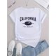 thumbnail image 4 of Women's California Los Angeles Graphic T-Shirt - Black Casual Crew Neck Short Sleeve Tee with Mountain & Sun Design, Comfortable Summer Top for Casual Attire, 4 of 8