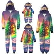 thumbnail image 1 of Penkiiy Pyjama de Noël Assorti pour la Famille, Pyjama de Vacances une Pièce à Capuche, Mignon Imprimé Multicolore, 1 of 4
