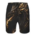 thumbnail image 4 of Yiaed Black And Gold Fire Dragon Print Men's Swim Trunks with Lining Quick Dry Sports Shorts Beach Shorts Boardshorts-Large, 4 of 5