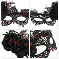 thumbnail image 3 of Unique Bargains 1 Pce Masque de Fête Rose Phénix Noir Rouge Dentelle, 3 of 5