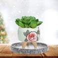 thumbnail image 4 of 2PCS 15x15x1.8cm Flowerpot Drip Tray Ceramic Cement Design Flowerpot Base Tray for Garden Balcony (Grey), 4 of 8