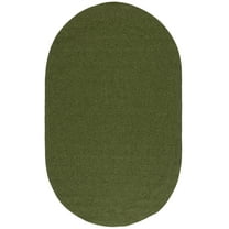 SAFAVIEH Braided Rishika Solid Machine Washable Reversible Area Rug, Green, 7' x 10' Oval