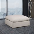 thumbnail image 6 of Meridian Furniture Comfy Beige Linen Textured Fabric Ottoman, 6 of 6