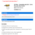thumbnail image 2 of Oil Filter - Compatible with 2013 - 2016 Mercedes-Benz GL450 2014 2015, 2 of 2