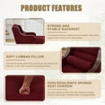 thumbnail image 6 of Chaise Lounge Chair Indoor, Upholstered Chenille Sleeper Sofa Bed with Wooden Armrests and Legs, Lazy Reading Chair Couch,  Bearing 500LBS, Red, 6 of 7