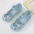 thumbnail image 2 of NOKIO Girls Dress Shoes Low Heel Princess Flats Mary Jane Flower Wedding Party Glitter Shoes for Kids Toddler Girls Casual Shoes Dance Shoes Round Toe Buckle Dress Shoes, 2 of 4